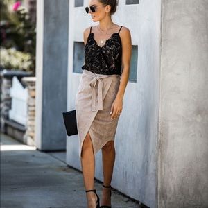 VICI - Hercules Faux Suede Wrap Skirt